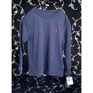 New Polo Ralph Lauren Toddler Boy Long Sleeves Tee Navy Blue 4T
